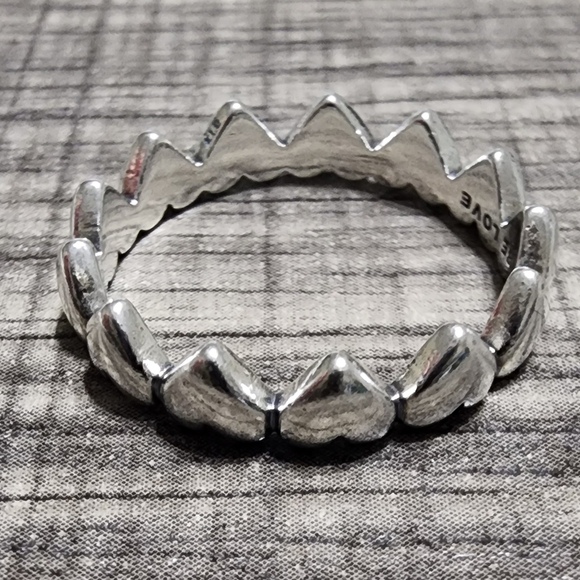 Pandora Row of Hearts Ring - Picture 3 of 10